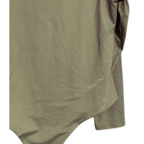 Nuuds Bodysuit Shirt Olive Green Long Sleeve Round Neck sz XXL - Picture 4 of 11